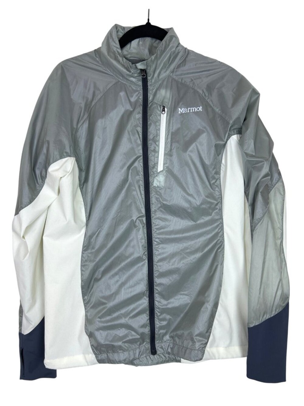 Marmot Jacket Sz L Gray Colorblock Moisture Wicking Track Windbreaker Gorpcore